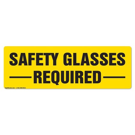 SIGNMISSION Safety Glasses Required 16in Non-Slip Floor Marker, 16" x 16", FD-C-16-99897 FD-C-16-99897